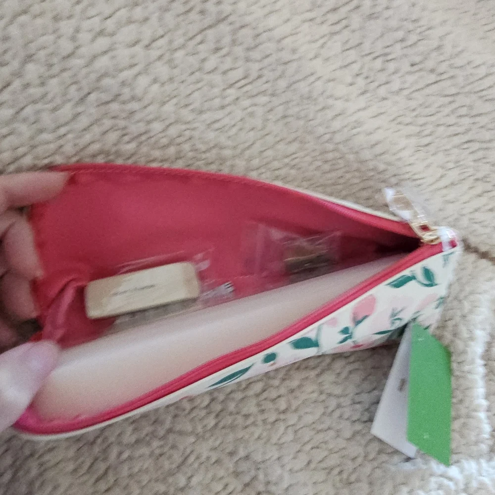 Kate Spade Pink Floral Stationary Set With Eraser Pencil Sharper And Ruler